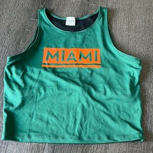 University of Miami Crop Tank w/ Built In Sports Bra